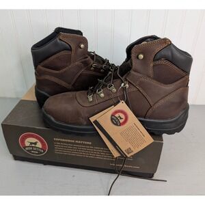 Irish Setter Ely Safety Toe Boots 83618 Men's 10.5 D Brown Leather Waterproof 6"